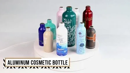 Botella de aluminio para cosméticos sin plástico con botella de loción corporal ancha para champú